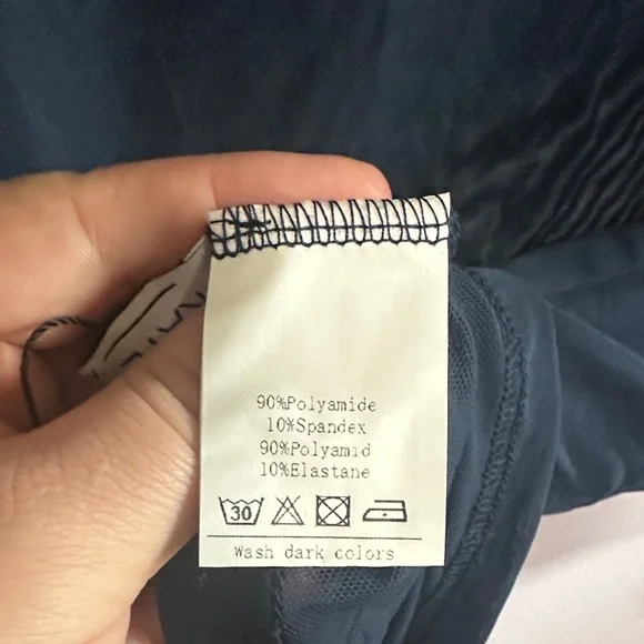 Women's Blue Long-Sleeve Sheer Tee - Picture 3 of 6